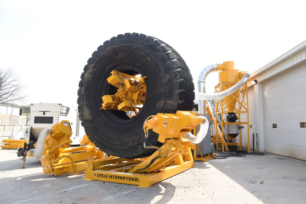 Eagle International Develops Machine to Peel Mulch from OTR Tires